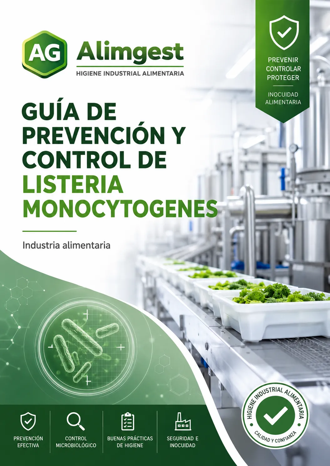 Portada de la Guía de prevención de Listeria monocytogenes de Alimgest
